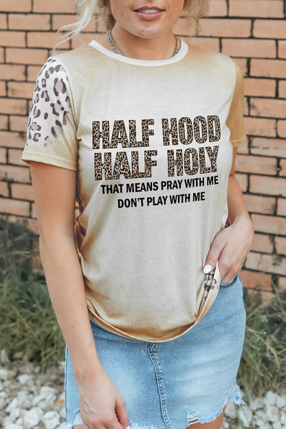 Half Hood Half Holy Graphic T Shirt | Khaki