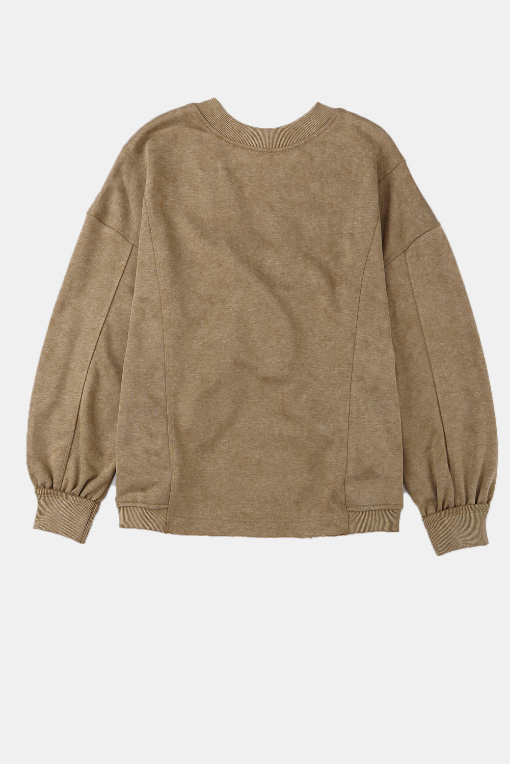 Exposed Seam Twist Open Back Oversized Sweatshirt | Khaki