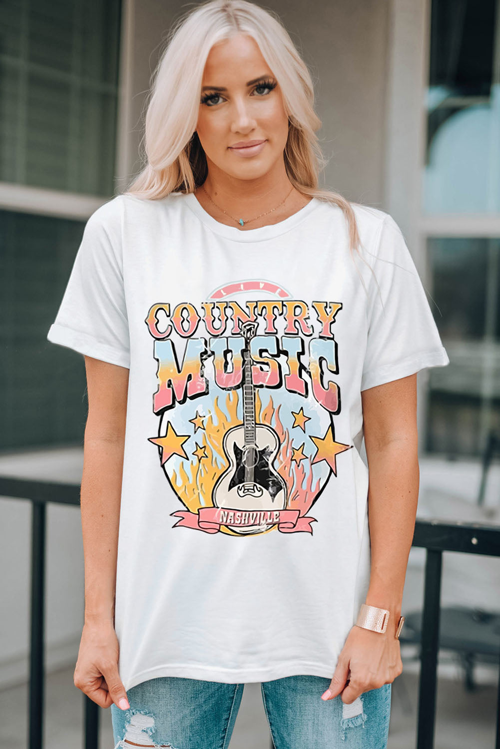 Country Music Nashville Graphic Tee | White