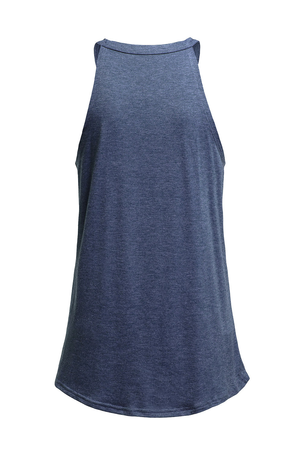 Solid Colour Crew Neck Tank Top | Blue