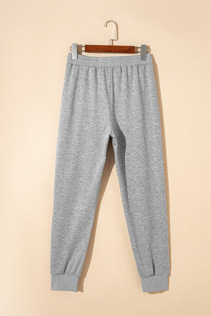 Drawstring Hoodie And High Waist Pants Lounge Set | Gray