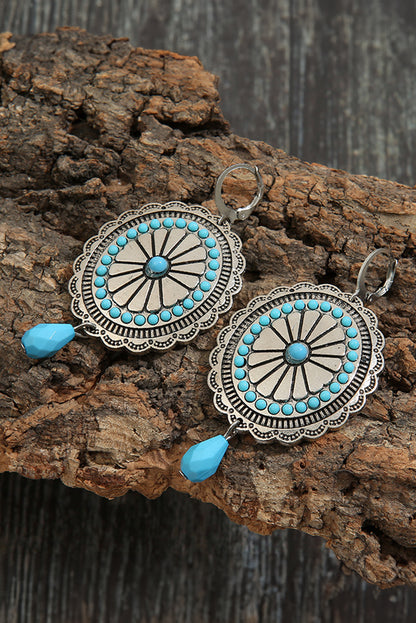 Western Retro Turquoise Dangle Earrings | Sea Green