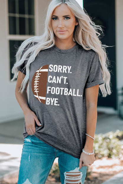 American Rugby Football Graphic Casual T Shirt | Gray