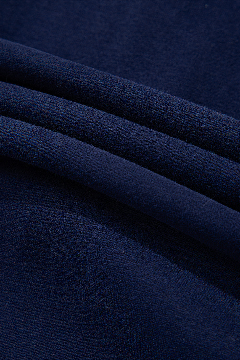 Solid Colour Fleece Lined Zip Up Hoodie | Navy Blue