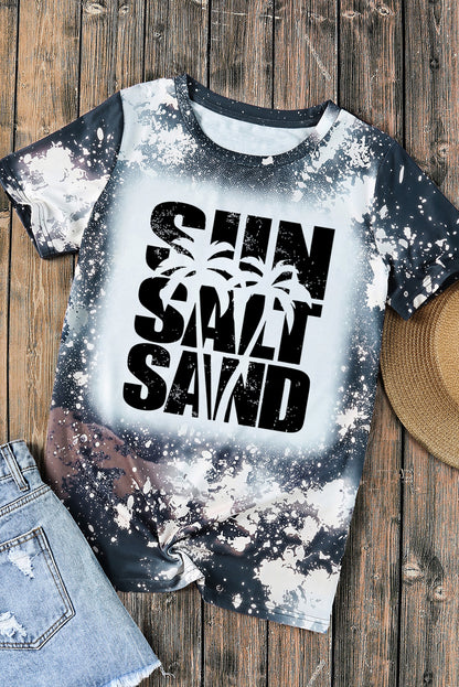 Tie Dye Sun Salt Sand Graphic Crewneck T Shirt | Multicolour