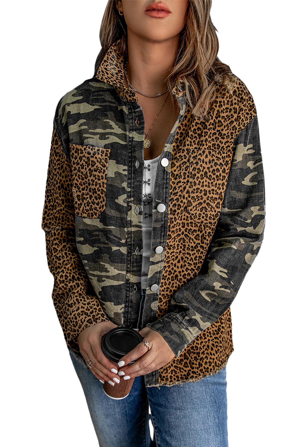 Camouflage Patchwork Jacket | Leopard