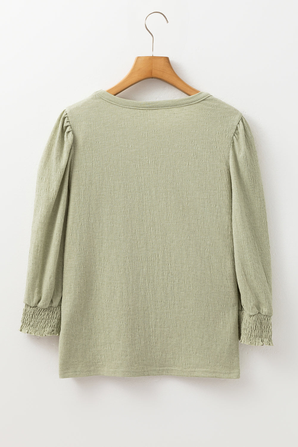 Textured Round Neck Half Sleeve Blouse | Laurel Green