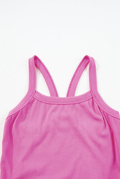 Athletic Ribbed Cropped Cami Top | Bonbon