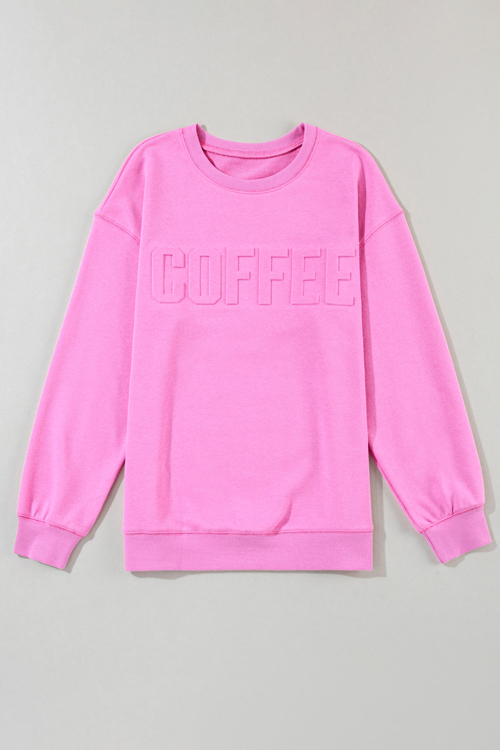 Coffee Letter Embossed Casual Sweatshirt | Bonbon