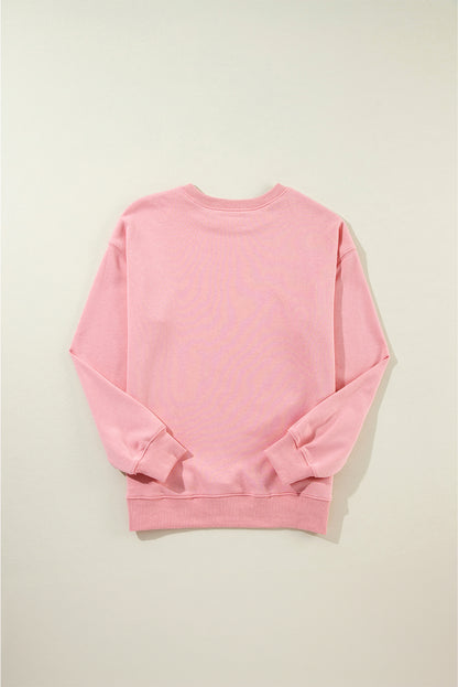 Solid Classic Crewneck Pullover Sweatshirt | Pink