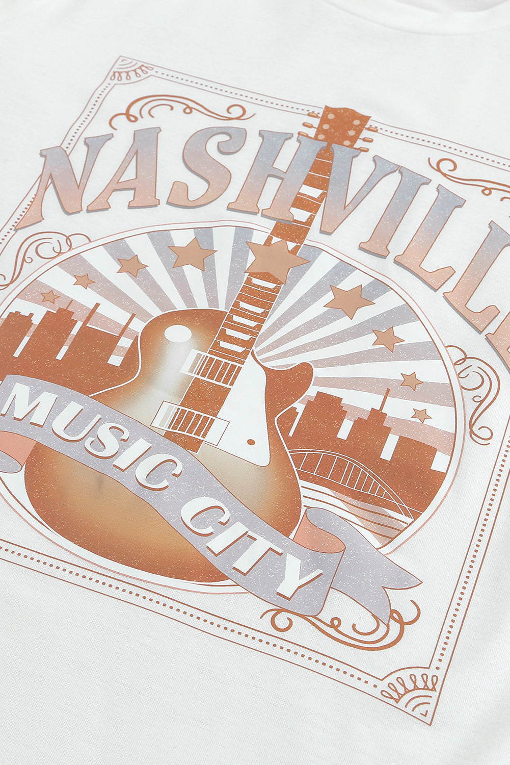 Music City Nashville Graphic T Shirt | White