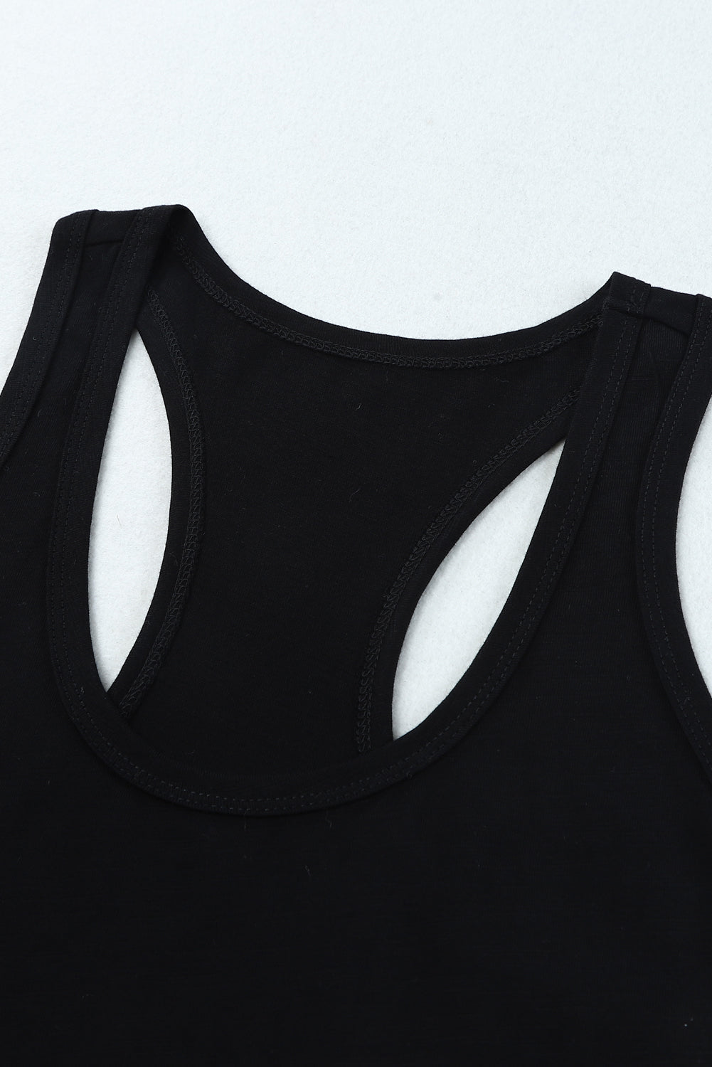 Scoop Neck Basic Solid Tank Top | Black