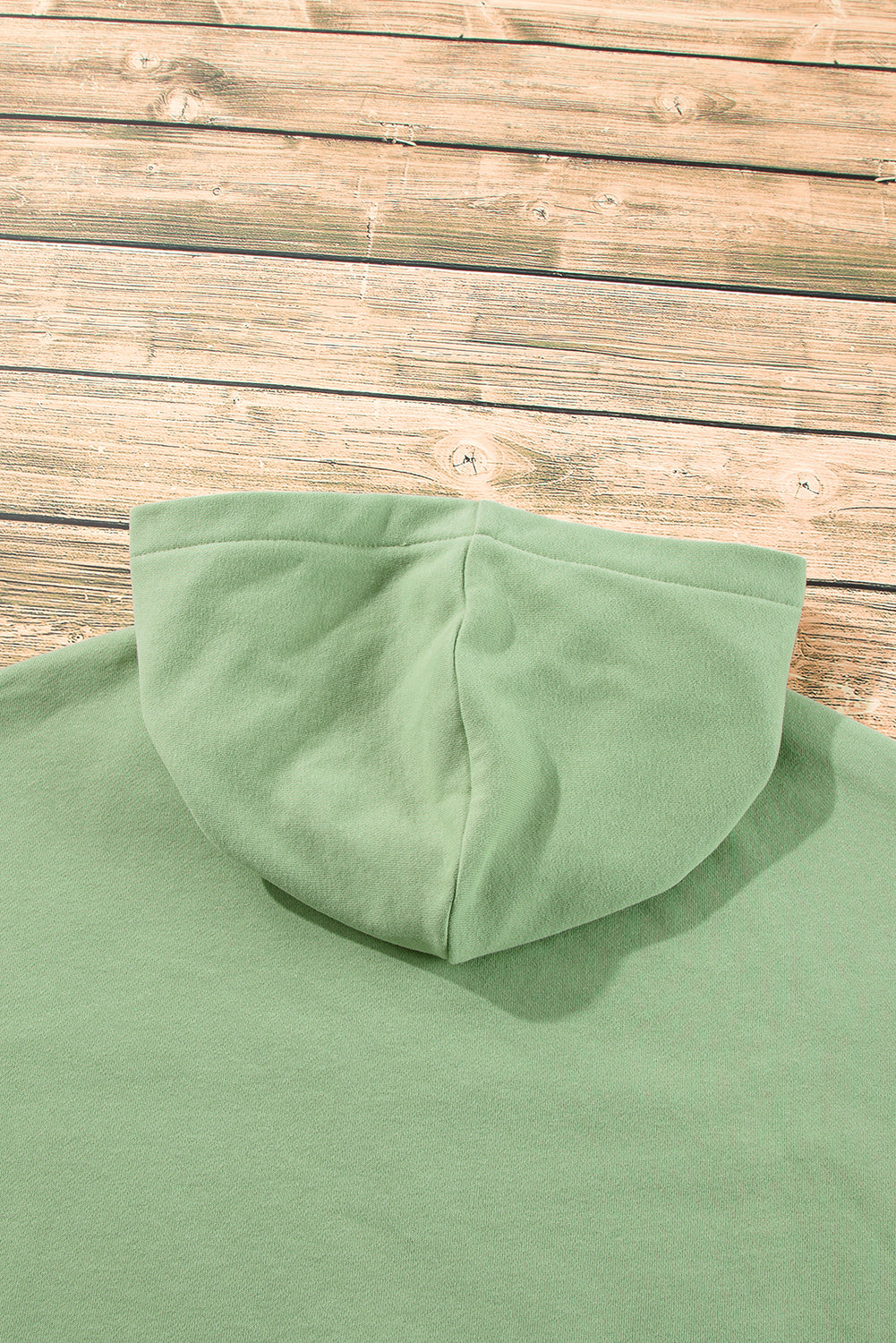 Fleece Lined Half Zipper Kangaroo Pockets Loose Hoodie | Smoke Green