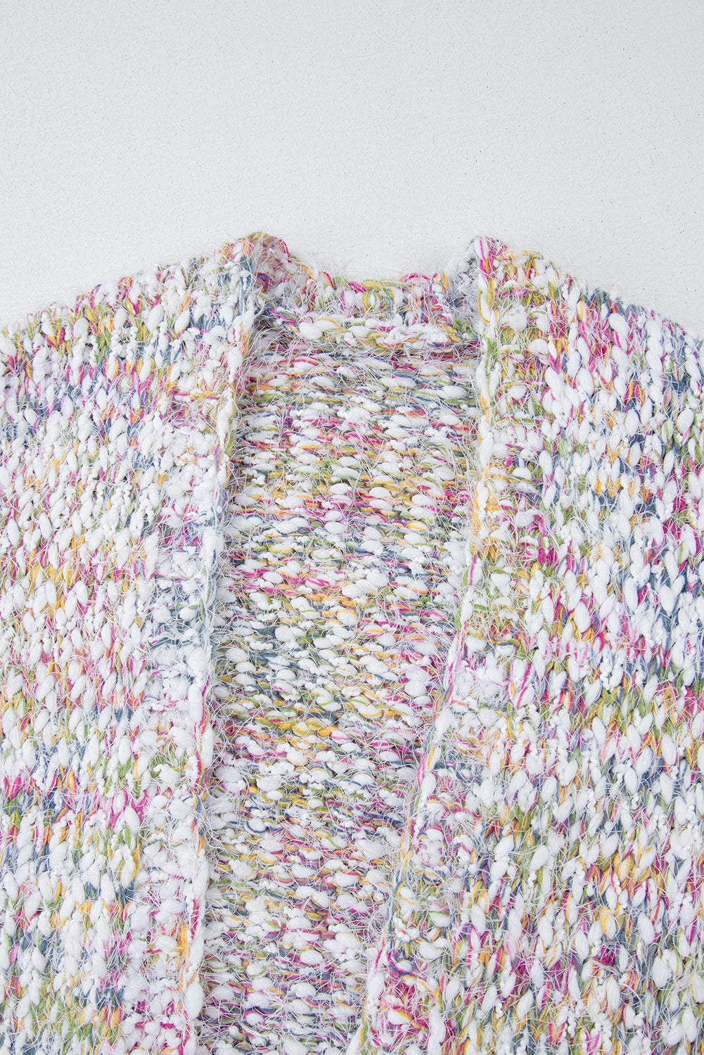 Multicolour Confetti Open Front Knit Cardigan | Yellow