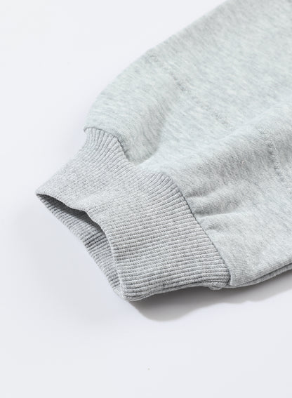 Active Patchwork Detail Warm Winter Hoodie | Gray