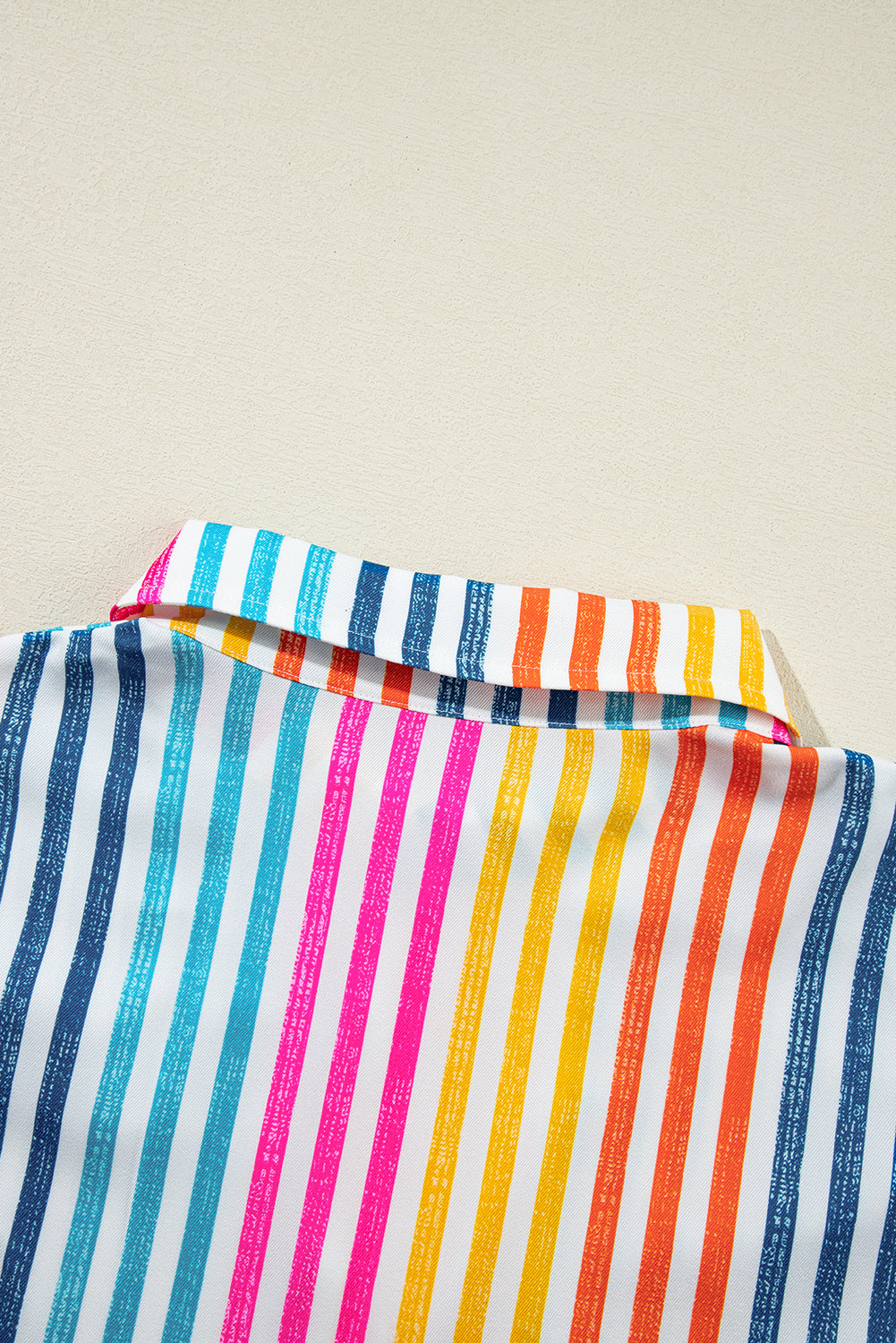 Multicolour Drop Shoulder Loose Shirt | Orange Stripe