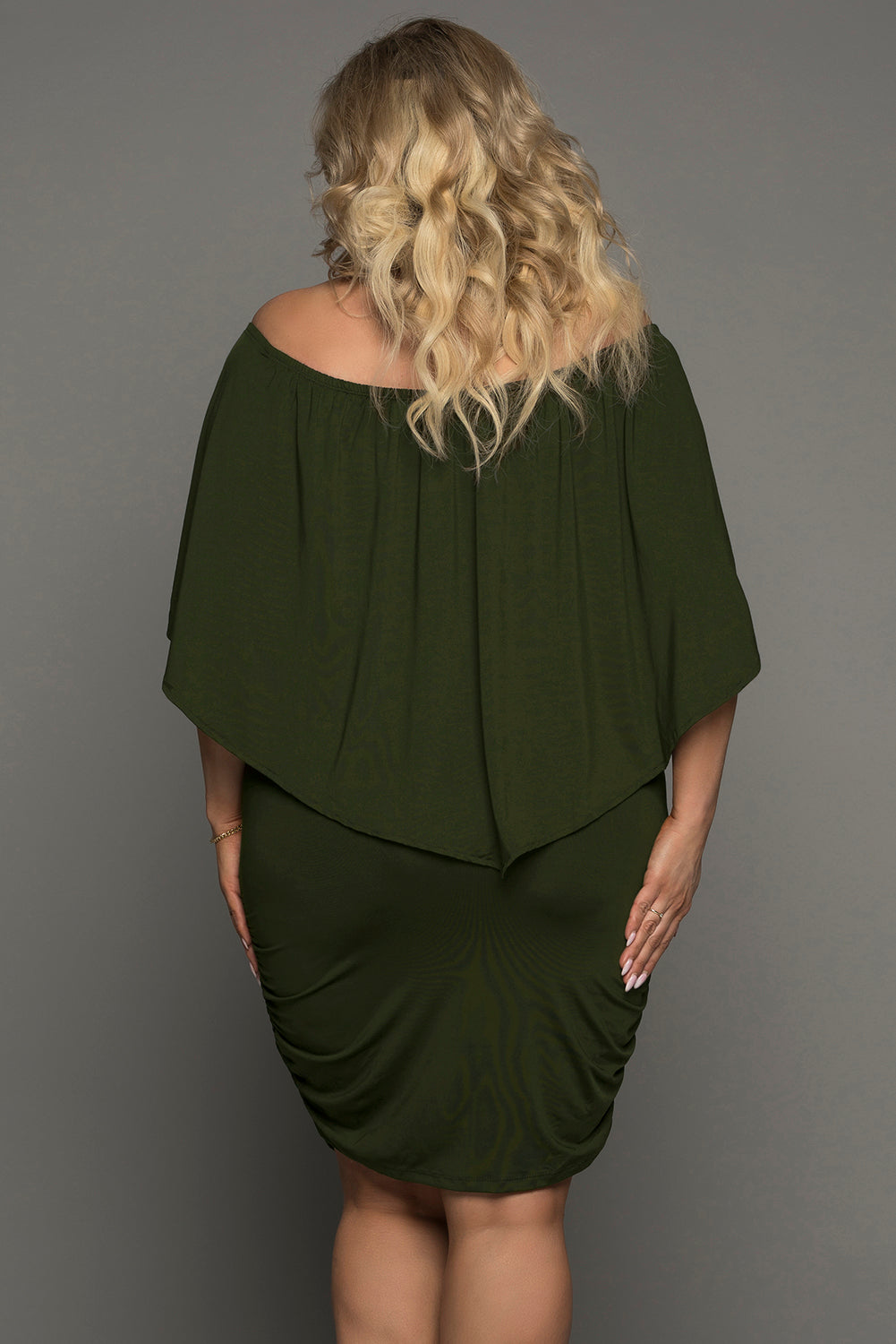 Dressing Layered Army Green Mini Poncho Dress | as shown