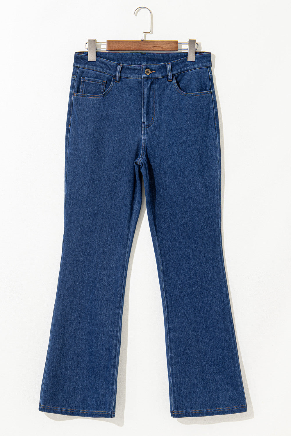 Mid Waist Stretchy Knit Casual Bootcut Jeans | Ashleigh Blue