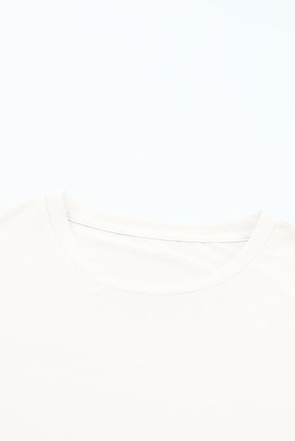 Casual Plain Crew Neck Tee | White