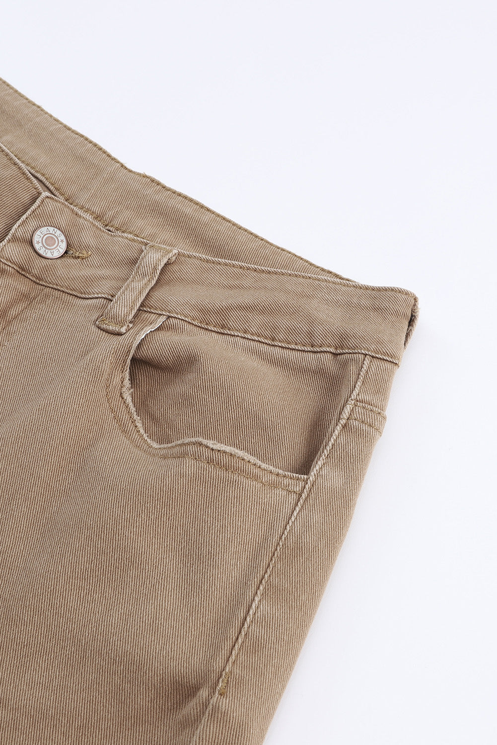 Raw Hem High Waist Flare Jeans | Khaki