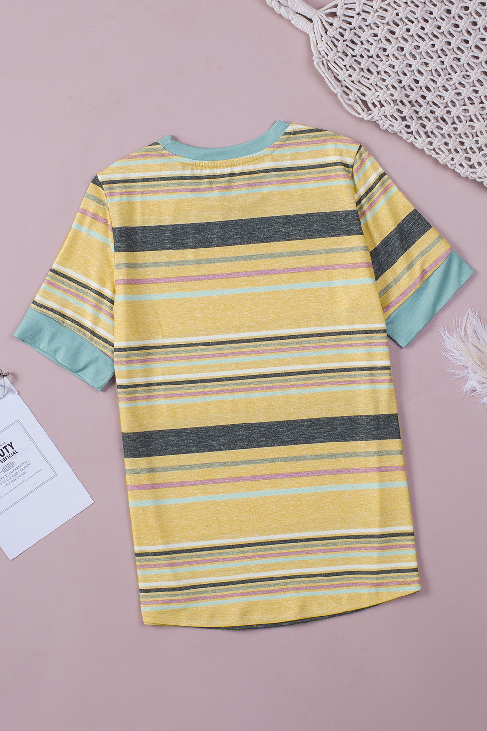 Multicolour s Crew Neck T Shirt | Stripe