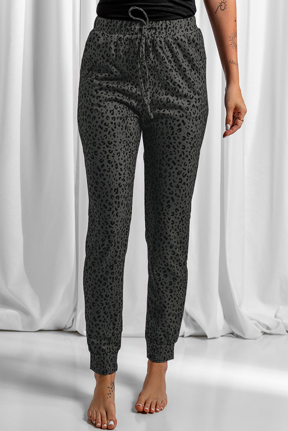 Breezy Leopard Joggers | Black