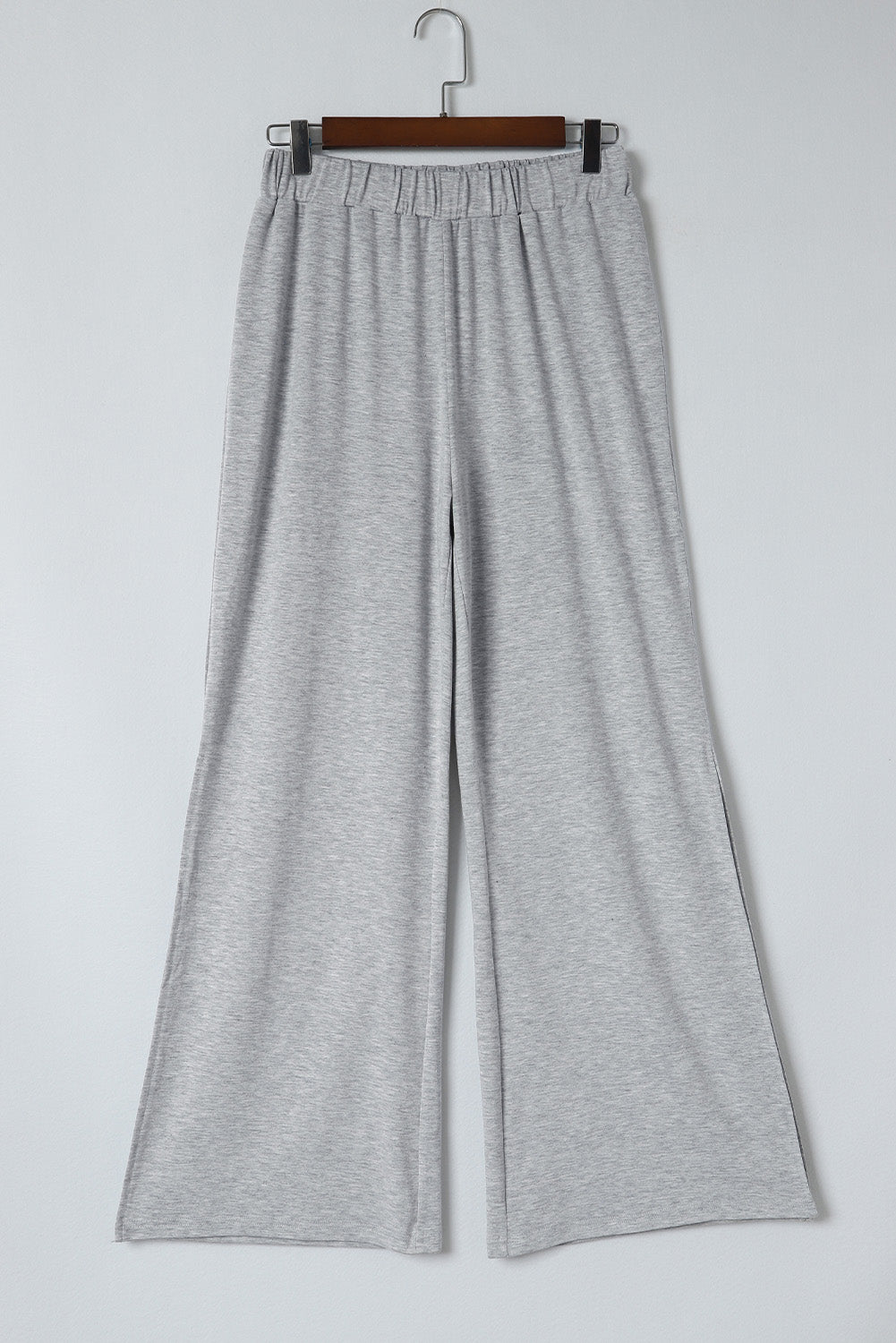 Side Slits Wide Leg High Waist Pants | Gray