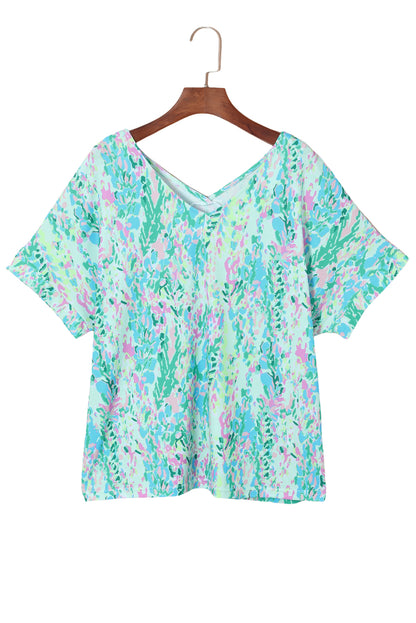 Loose Painted Floral Tee | Green