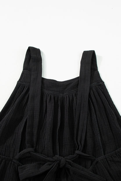 Wide Leg Ruffle Jumpsuit | Black