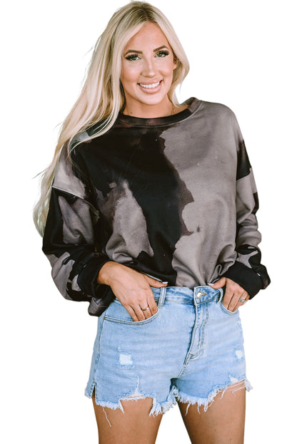 Tie-Dye Round Neck Pullover Sweatshirt | Multicolour