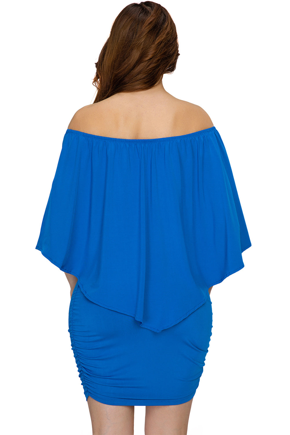 Multiple Dressing Layered Blue Mini Poncho Dress | as shown