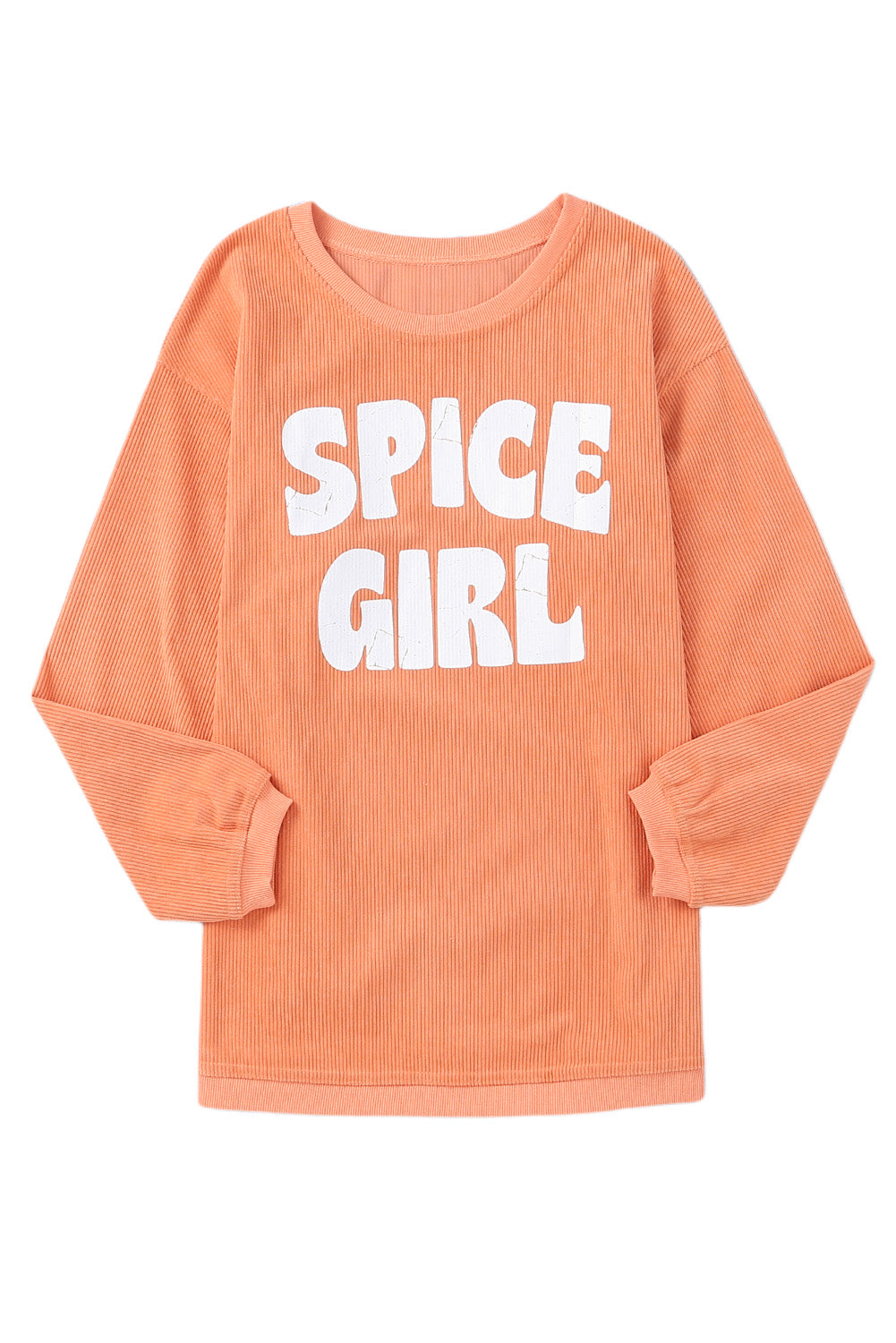 Corded Spicy Girl Graphic Sweatshirt | Orange