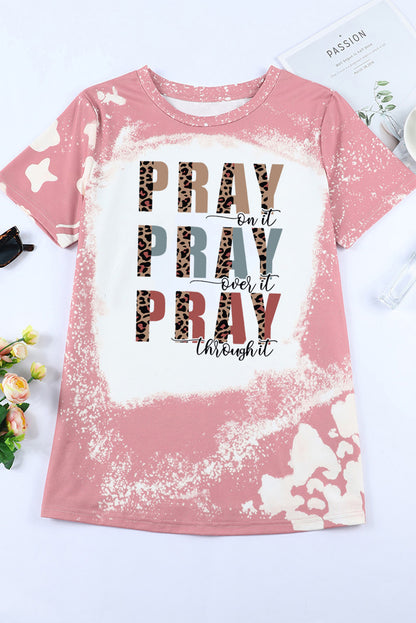 Pray Graphic Tie Dye Tee | Pink