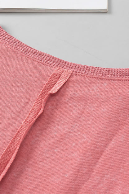 Mineral Wash Patchwork Exposed Seam Sweatshirt | Rose