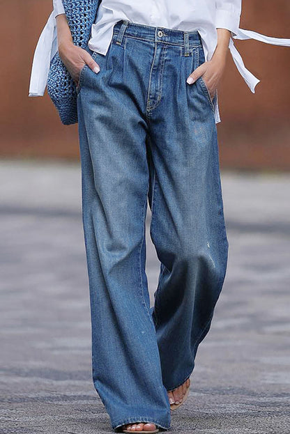 Slouchy Wide Leg Jeans | Blue