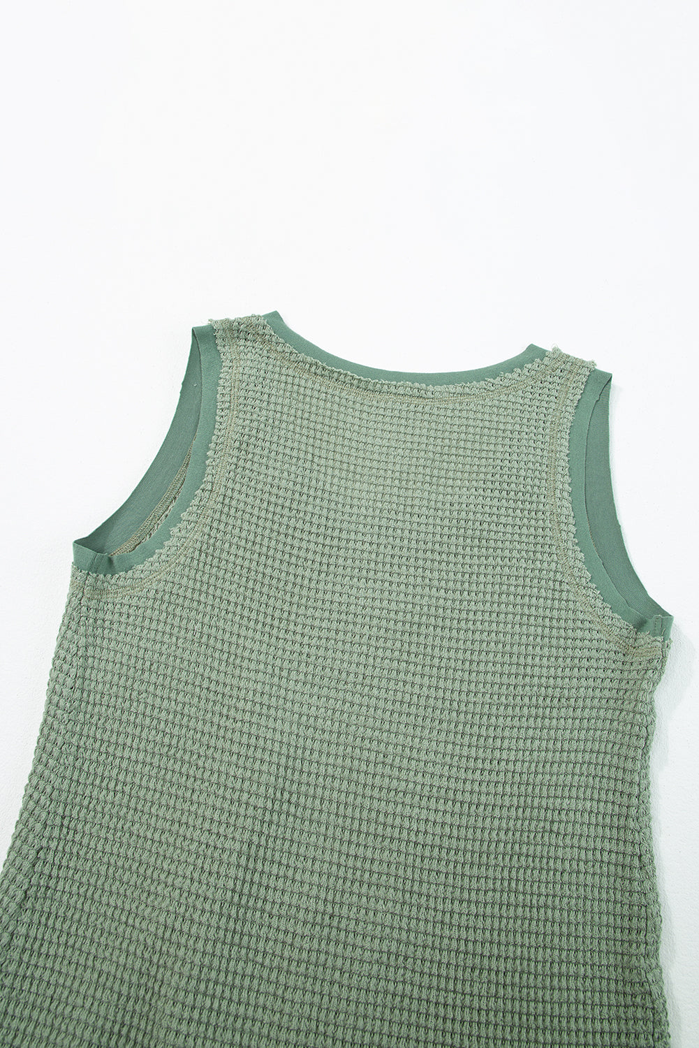 Scoop Neck Waffle Knit Flowy Vest | Sea Green