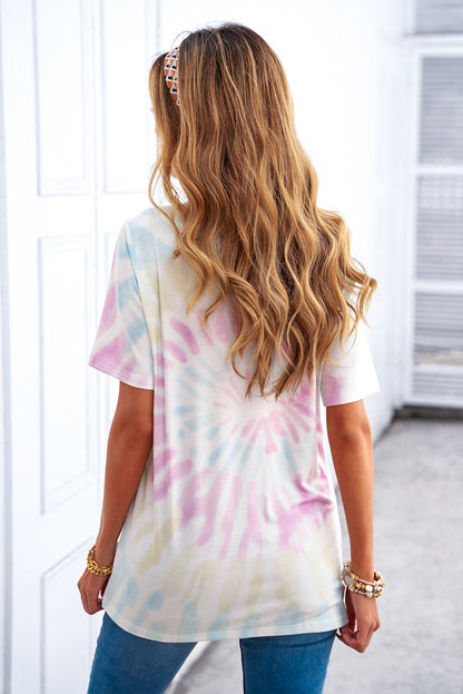 Say Yes To Adventure Tie-Dye Print Tee | White