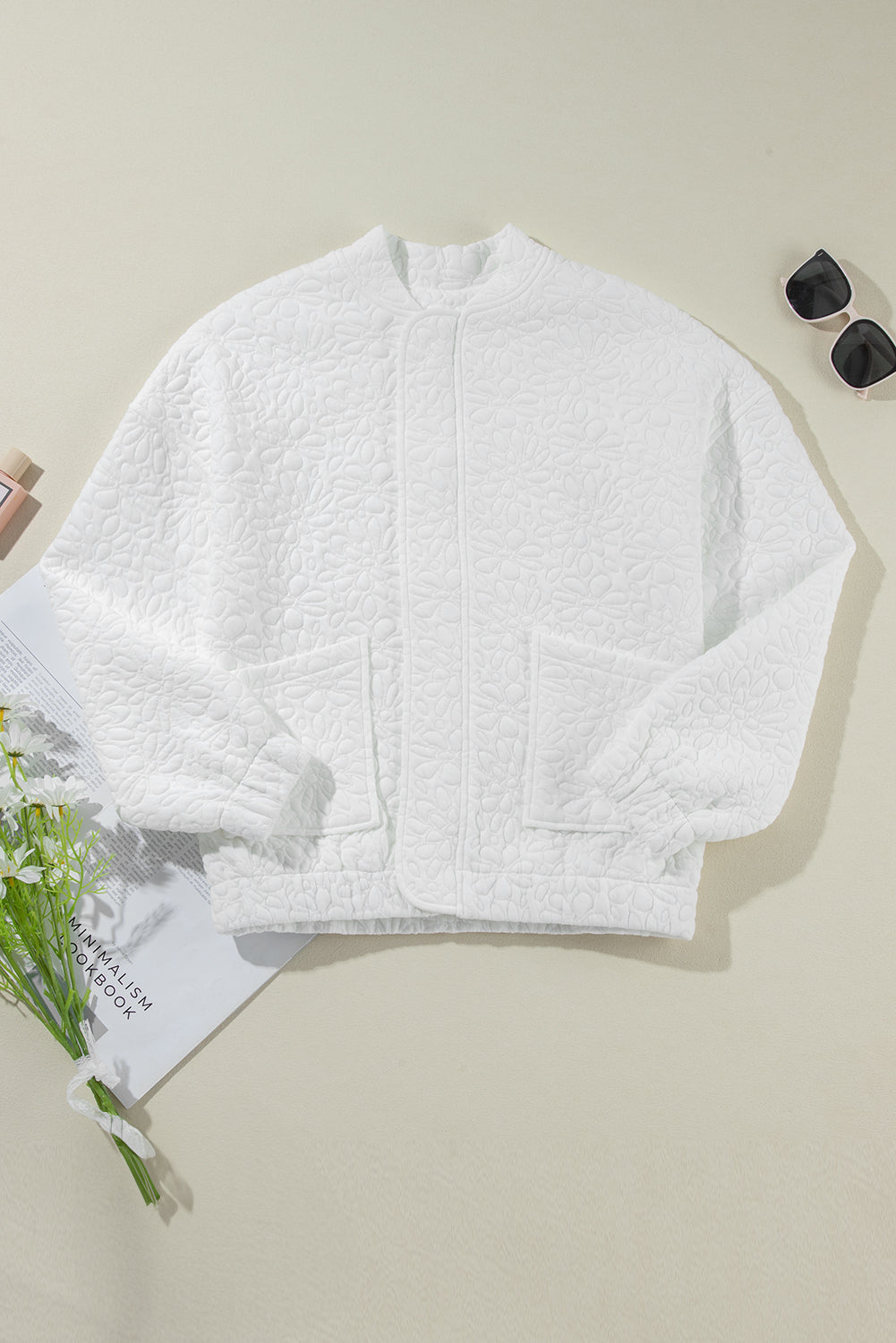 Floral Quilted Jacket | White