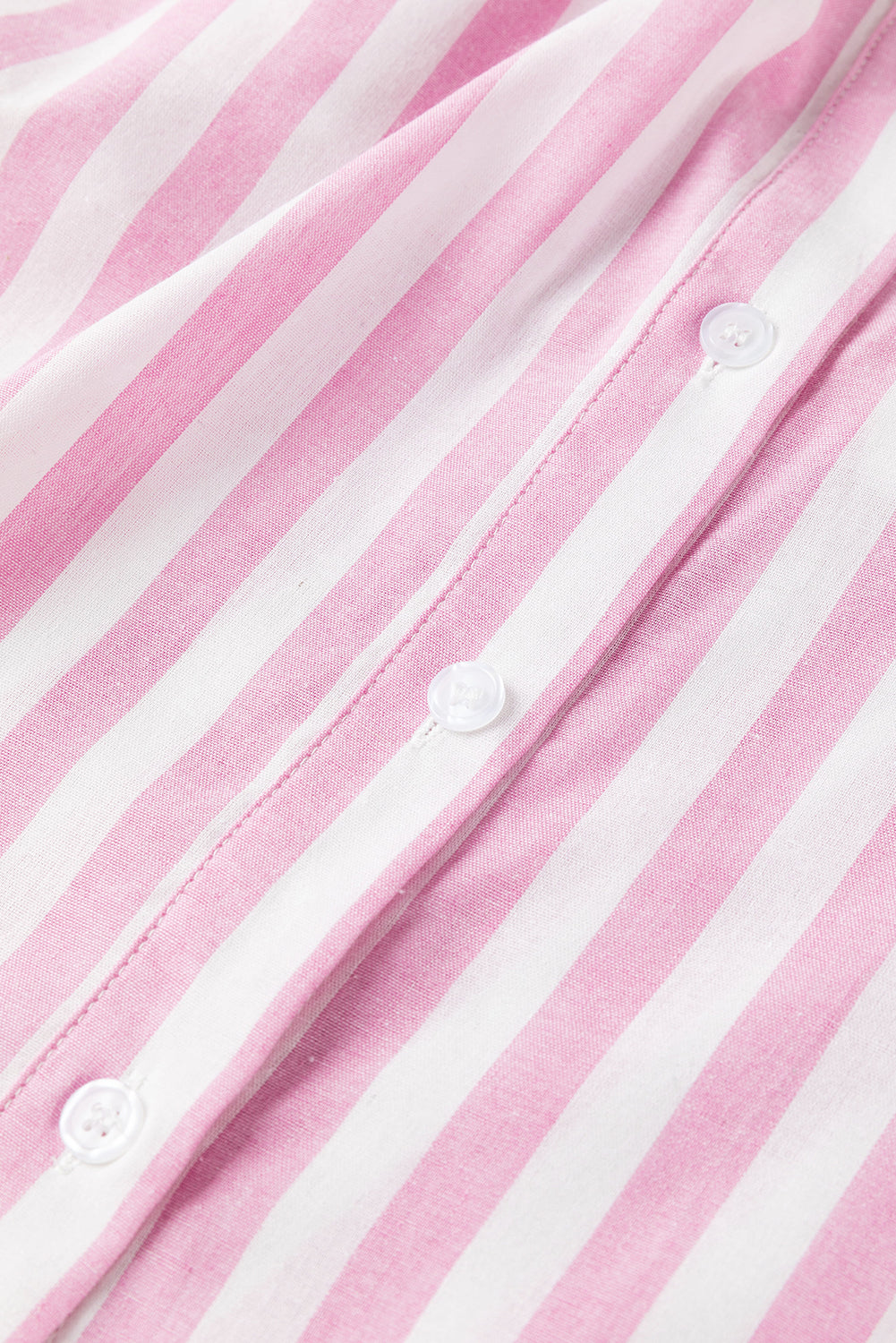 Contrast Collar Long Sleeve Patchwork Shirt | Pink Stripe