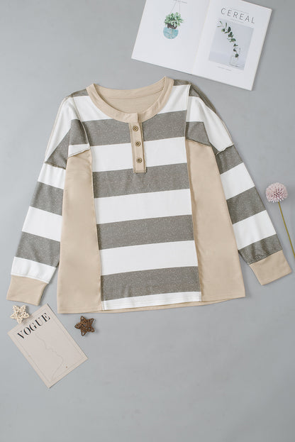 Striped Colourblock Patchwork Sweatshirt | Multicolour