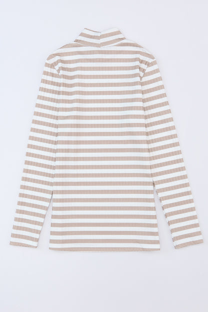 d Print Textured Knit Long Sleeve Tee | Stripe