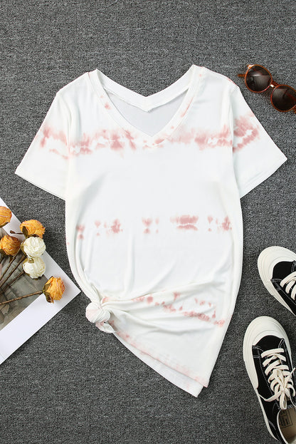 Sierra Striped Tie Dye Tee | Red