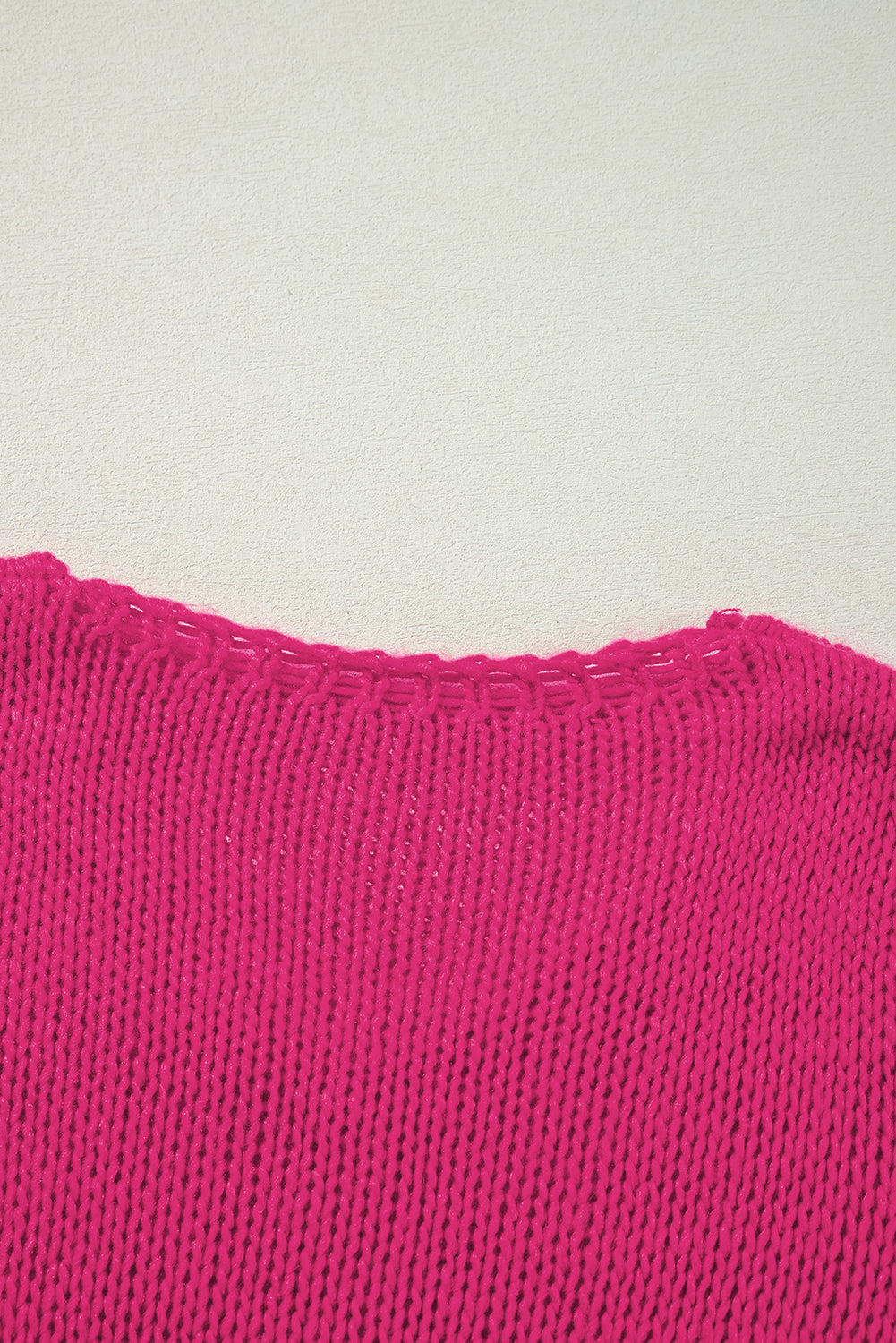 Loose Knitted V Neck Sweater | Rose