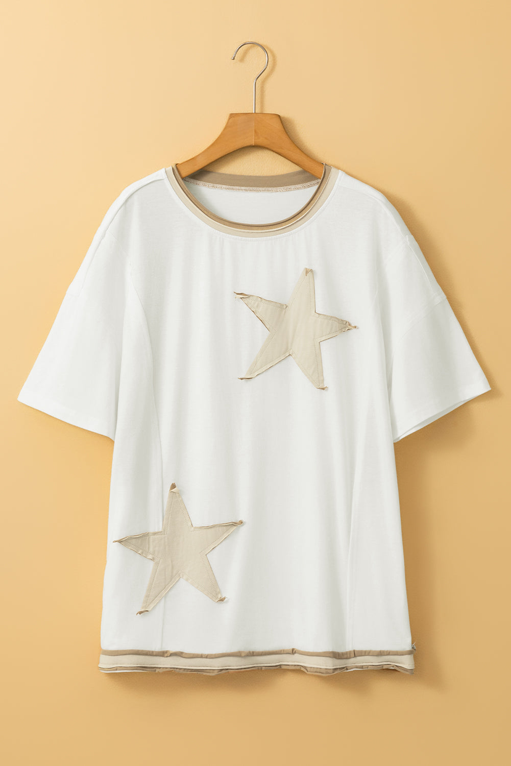 Shooting Star Patched Oversized T Shirt | White