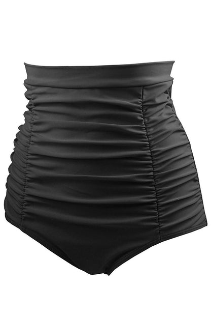 Retro High Waisted Swim Short | Black