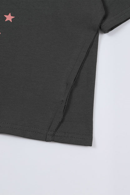 We Trust In Dolly Western Fashion Graphic Tee | Gray