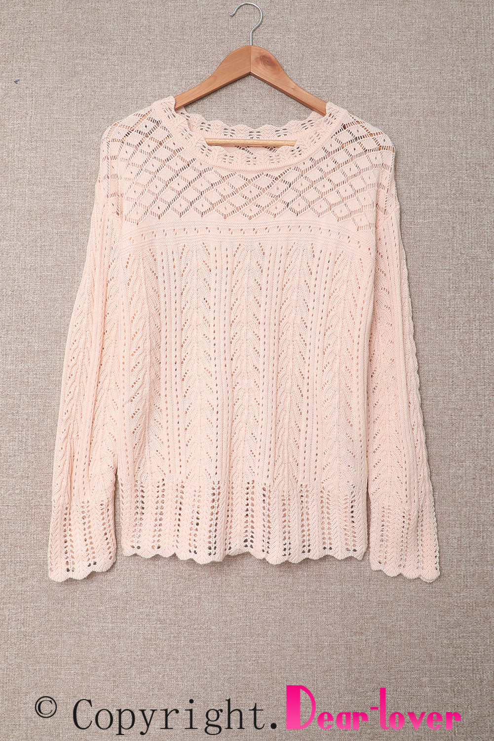 Solid Drop Shoulder Knit Sweater | Pink