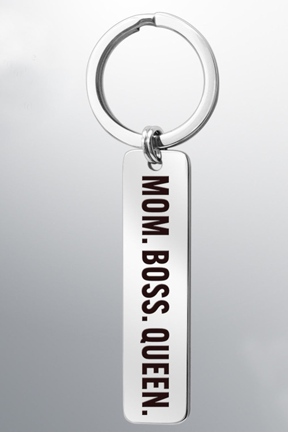 Mom Boss Queen Keyring | White