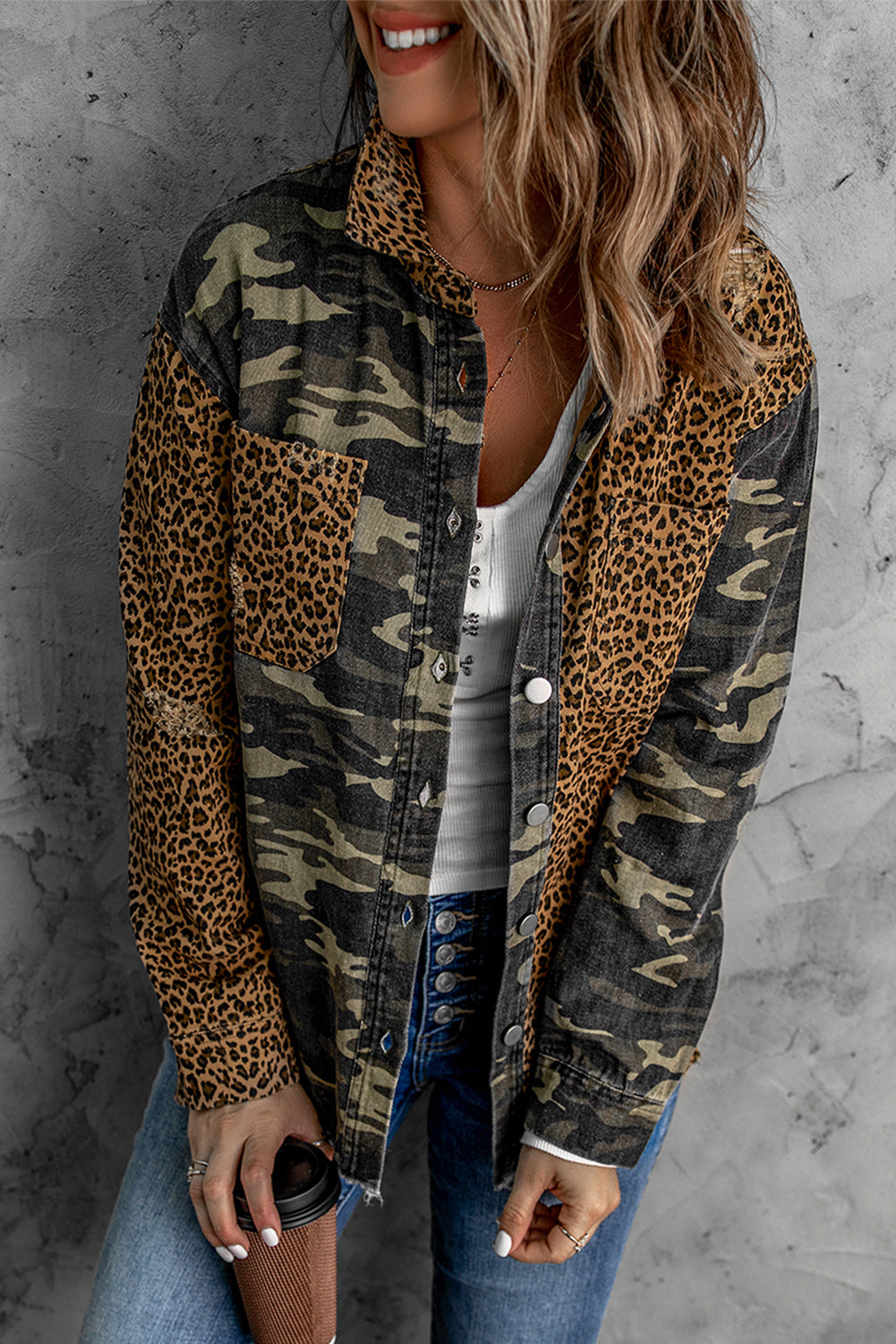 Camouflage Patchwork Jacket | Leopard