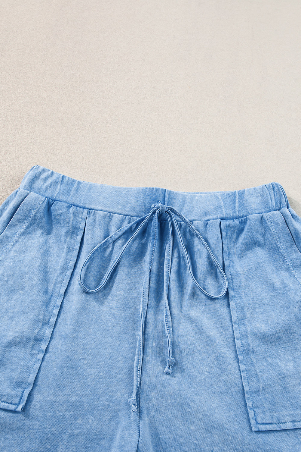 Mineral Wash Tee And Drawstring Shorts Set | Dusk Blue